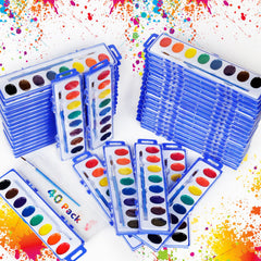 KMLYDGS 40-pack watercolor paints in case with brush for portable art sessions.