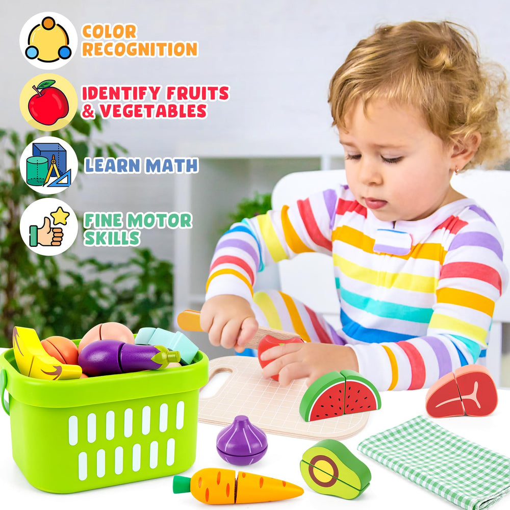KMTJT cutting-board-and-knife-play-set with safe kitchen tools for budding chefs.