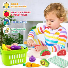 KMTJT cutting-board-and-knife-play-set with safe kitchen tools for budding chefs.