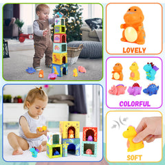 KMTJT Dinosaurs pattern boxes help color and pattern recognition in preschool activities.
