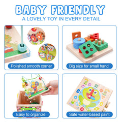 KMTJT wooden activity cube shape sorter components support shape recognition
