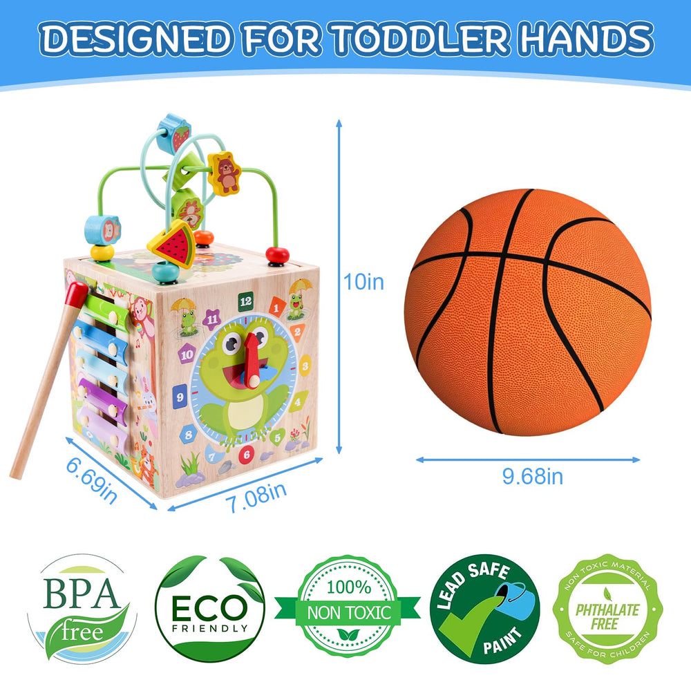 KMTJT wooden activity cube spinning gears for cause and effect exploration
