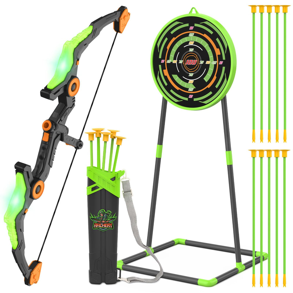 Kmuxilal kids bow with LED light for exciting night play.
