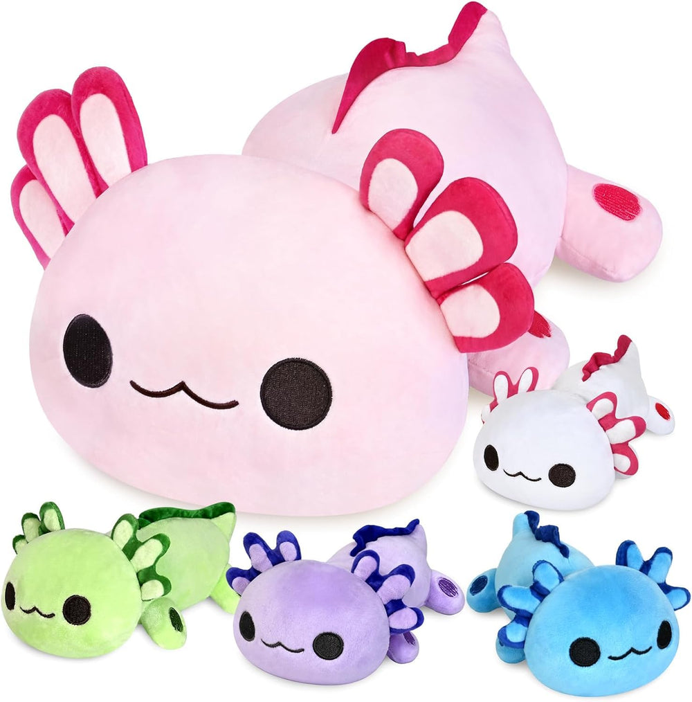 KMUYSL axolotl mommy plush with four babies nestled inside, perfect gift set