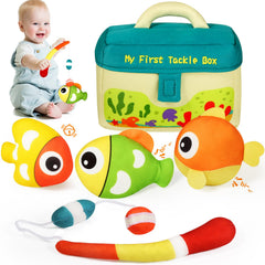 KMUYSL tackle box toy with soft fabric, safe for newborn play and exploration.