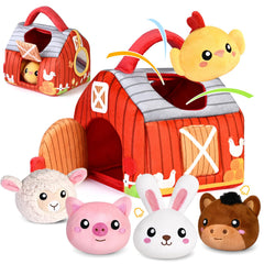 KMUYSL big red barn plush for baby sensory play