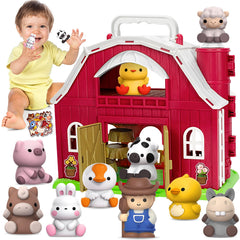 KMUYSL big red barn playset image: sturdy barn for imaginative farm scenes