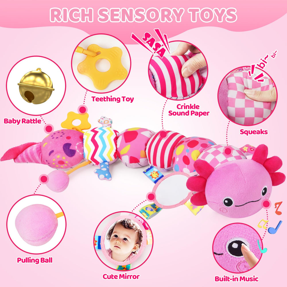 KMUYSL axolotl plush toy lullaby feature when eyes are pressed