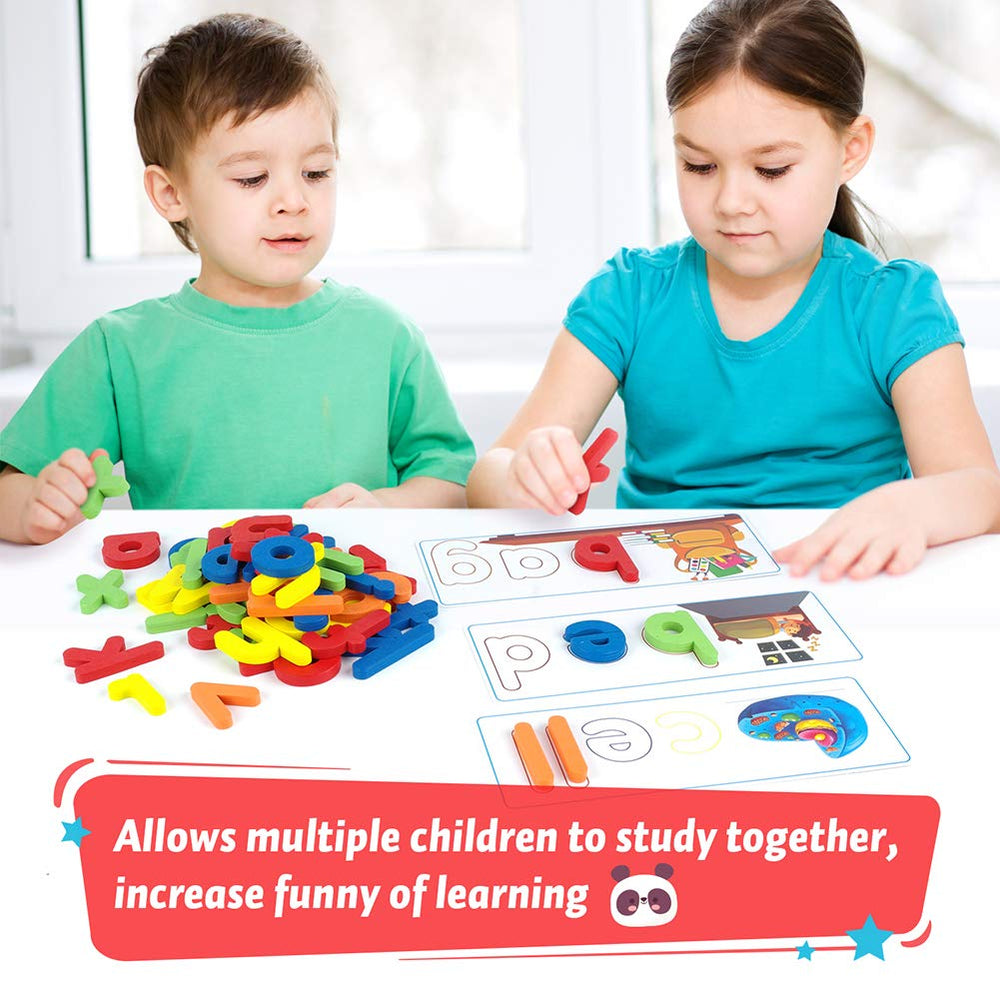 KMUYSL Rich scene cards introduce 56 CVC words to support memory and phonics.