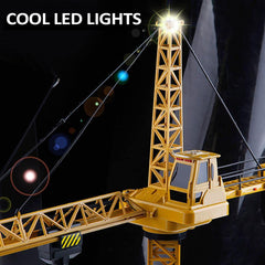 KNACKTOYZ adjustable-height tower crane fits growing play spaces.