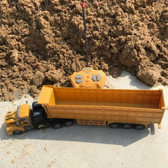 KNACKTOYZ RC Dump Truck lights on illustrating cab lighting during play
