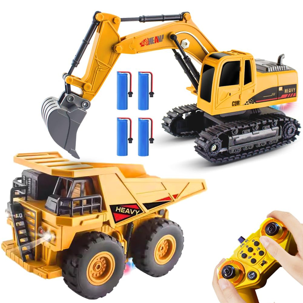 KNACKTOYZ RC Excavator front view shows durable construction for creative play