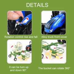KNACKTOYZ RC tractor dual-rotary windrower adds realistic windrow action