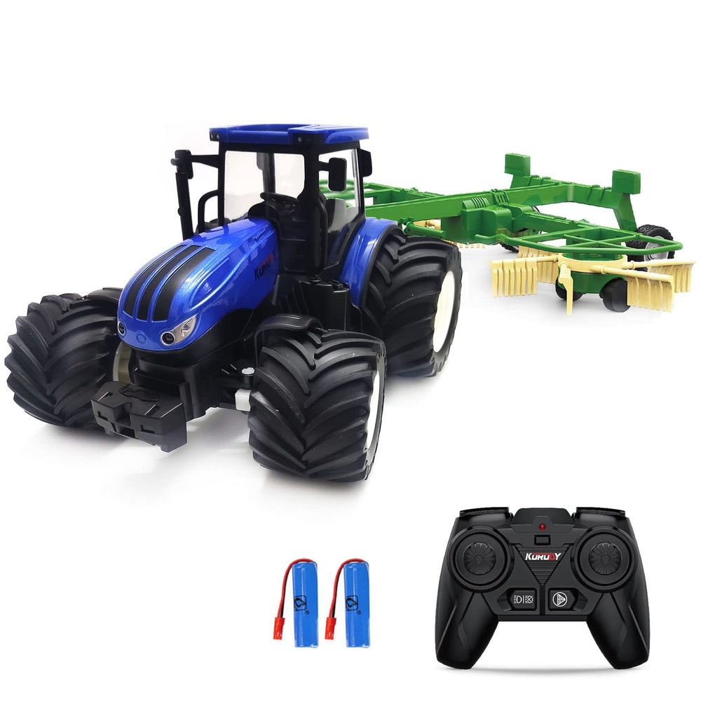 KNACKTOYZ RC farm tractor with front lights for realistic nighttime play