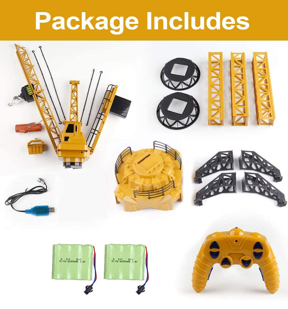 KNACKTOYZ remote control crane toy fosters imaginative construction pretend play.
