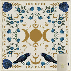 Knana Tarot Altar Cloth with silk witchcraft motif enhances focus during readings