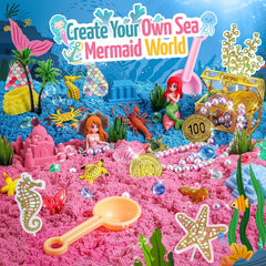 KNASON Mermaid ocean figures and castle molds for imaginative pretend play.