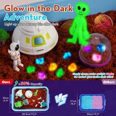 KNASON Outer Space Sensory Bin lid makes storage simple and tidy after play.