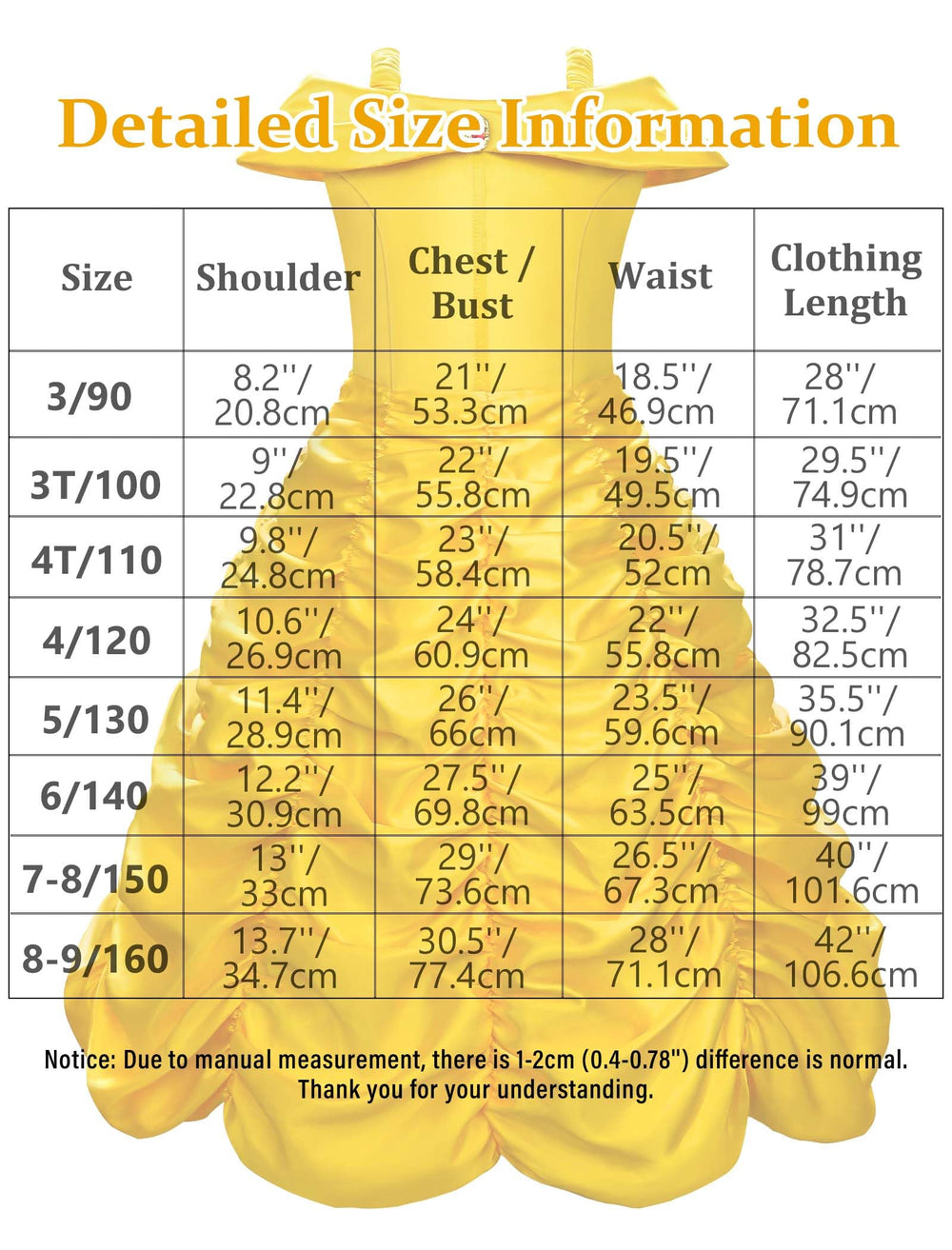 Knemmy Princess Dress Yellow Fluffy Skirt creates voluminous, magical look.