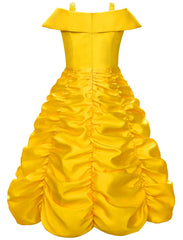 Knemmy princess dress yellow spaghetti straps ideal for Halloween cosplay comfort