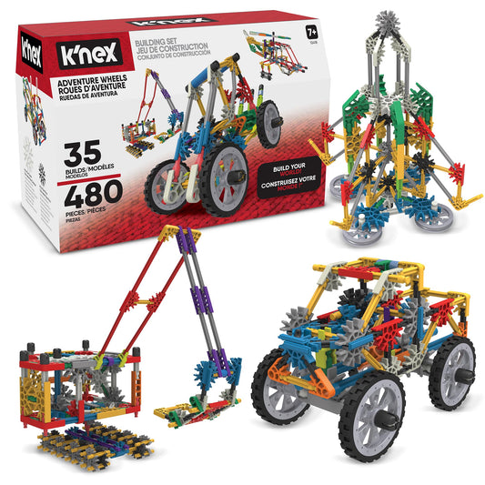 K'NEX Adventure Wheels 480-parts: diverse pieces to spark imaginative builds.