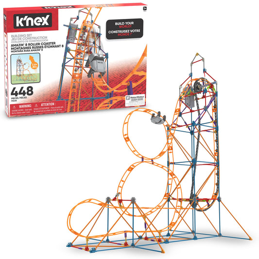 K'NEX Amazin' 8 Coaster track and tower for hands-on learning.