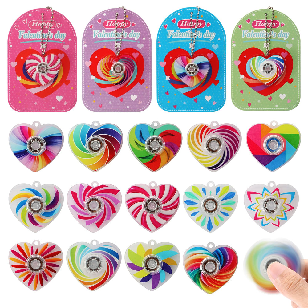 KNFINNDUU valentines heart-spinner collection with vibrant rotating patterns for gifting