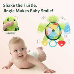 Knirose Turtle Sensory Toy Stroller Clip keeps play within reach.