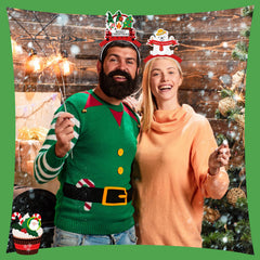 Knitgrip candy cane look headband enhances festive portraits.
