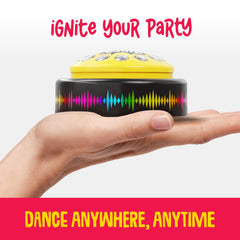 KNUCKLHEAD Dance Bomb Button rechargeable battery for hours of play.