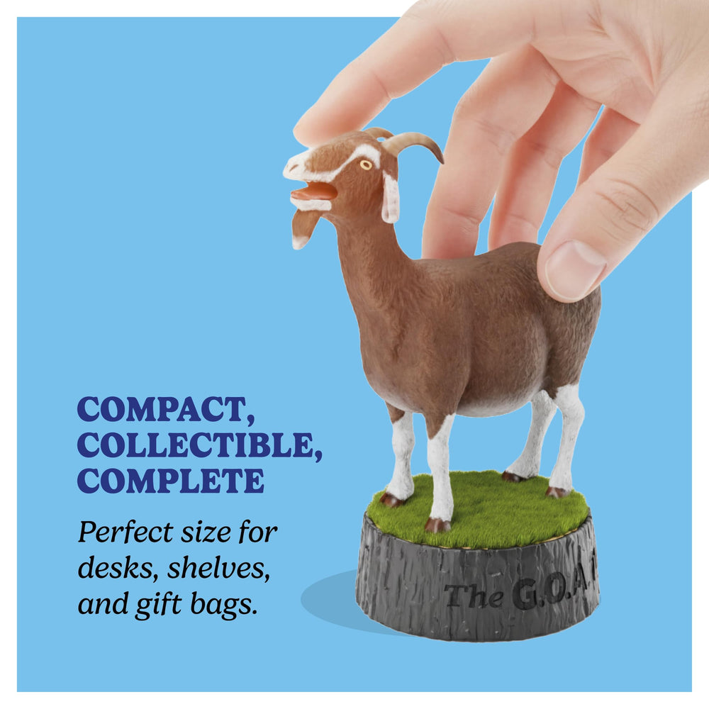 Knucklhead goat Secret Santa scene for holiday office fun.