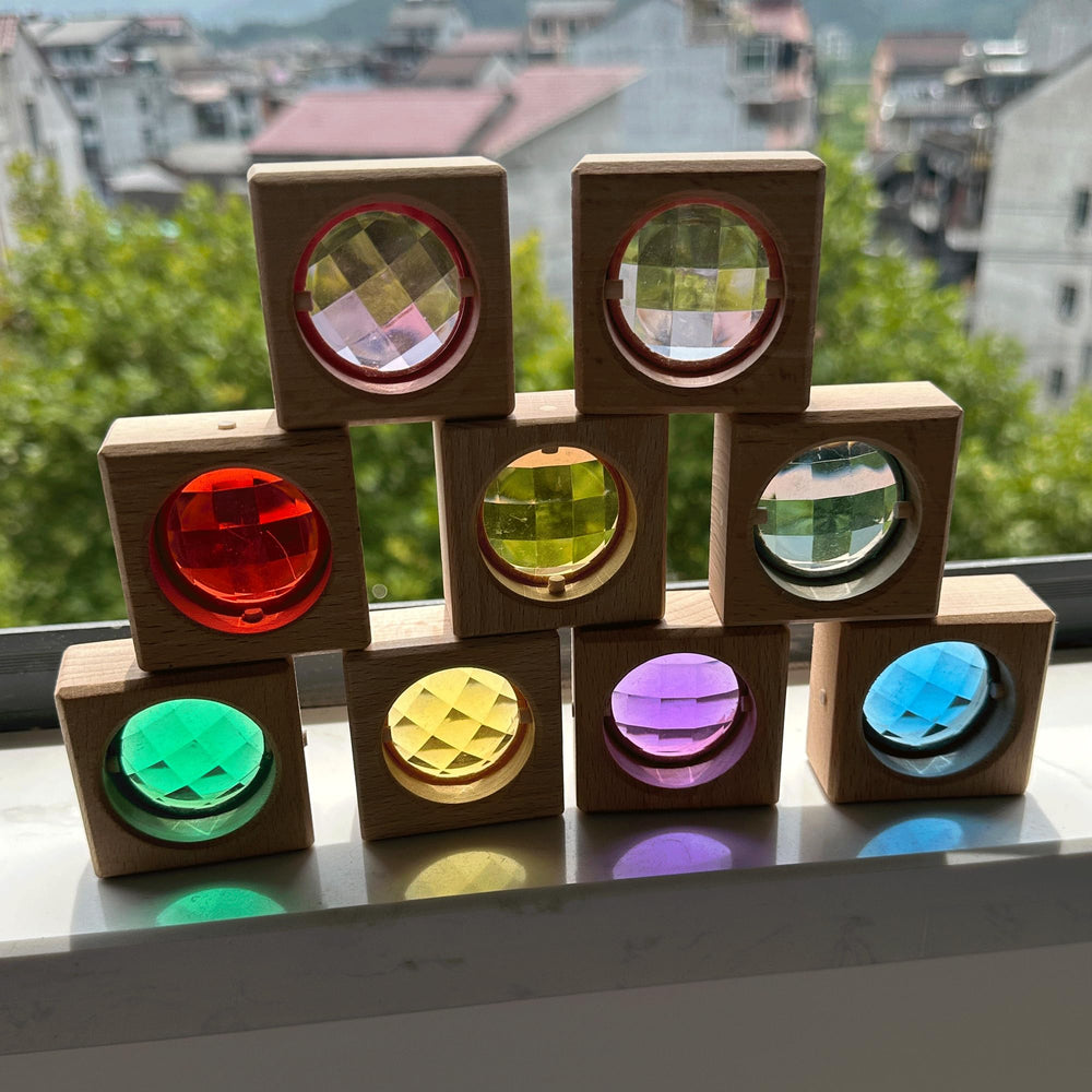 KOAICS square gem blocks encourage balance challenges and thinking