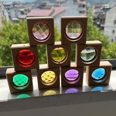 KOAICS square gem blocks encourage balance challenges and thinking