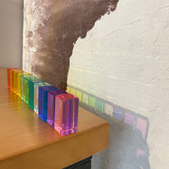 KOAICS Rainbow Crystal Strip Blocks light-table-ready setup enhances color glow and sensory exploration