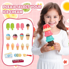 KOALA DIARY ice cream cart menu board to guide pretend orders.
