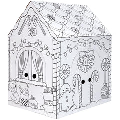 Kockuu Gingerbread Cardboard House ready for coloring and creative play