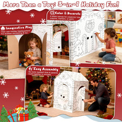 Kockuu Gingerbread Cardboard House durable corrugated design for sturdy play