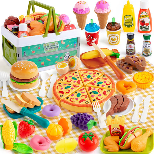 KODATEK pizza-design pretend food for kids promotes imaginative play and fine motor practice