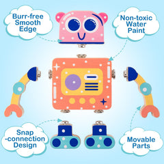 KODATEK wooden snap-together arm easily connects for small hands and quick builds.
