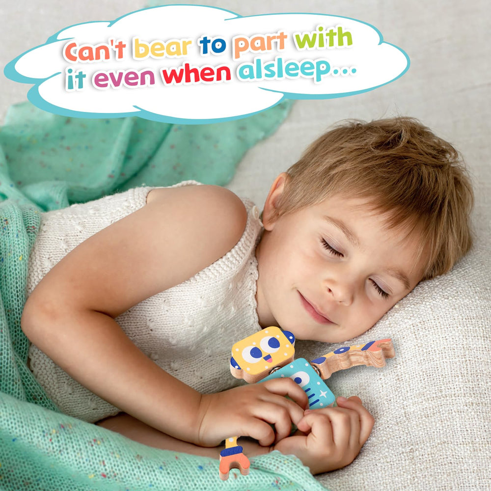 KODATEK wooden snap-together kids-play setup promotes cooperative learning and sharing.