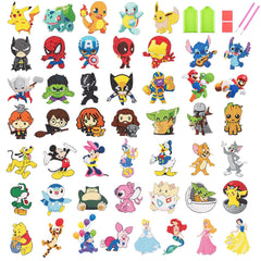 KOJEFCV cartoon diamond art stickers packaging showcases vibrant designs for kids.