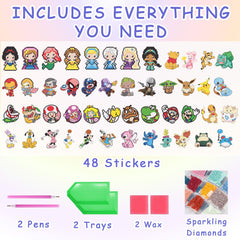 KOJEFCV diamonds in tray demonstrating easy, mess-free crafting for beginners.