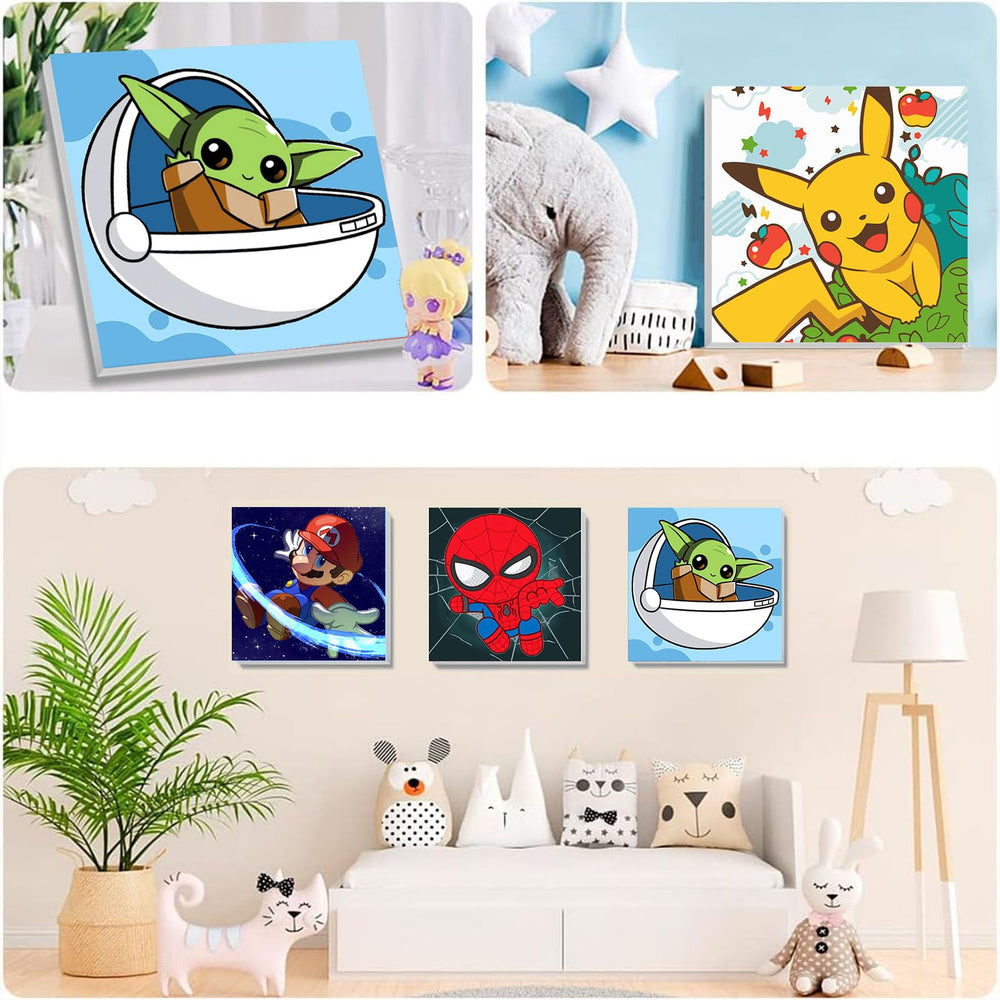 KOJEFCV frame with cartoon design enhances decor.