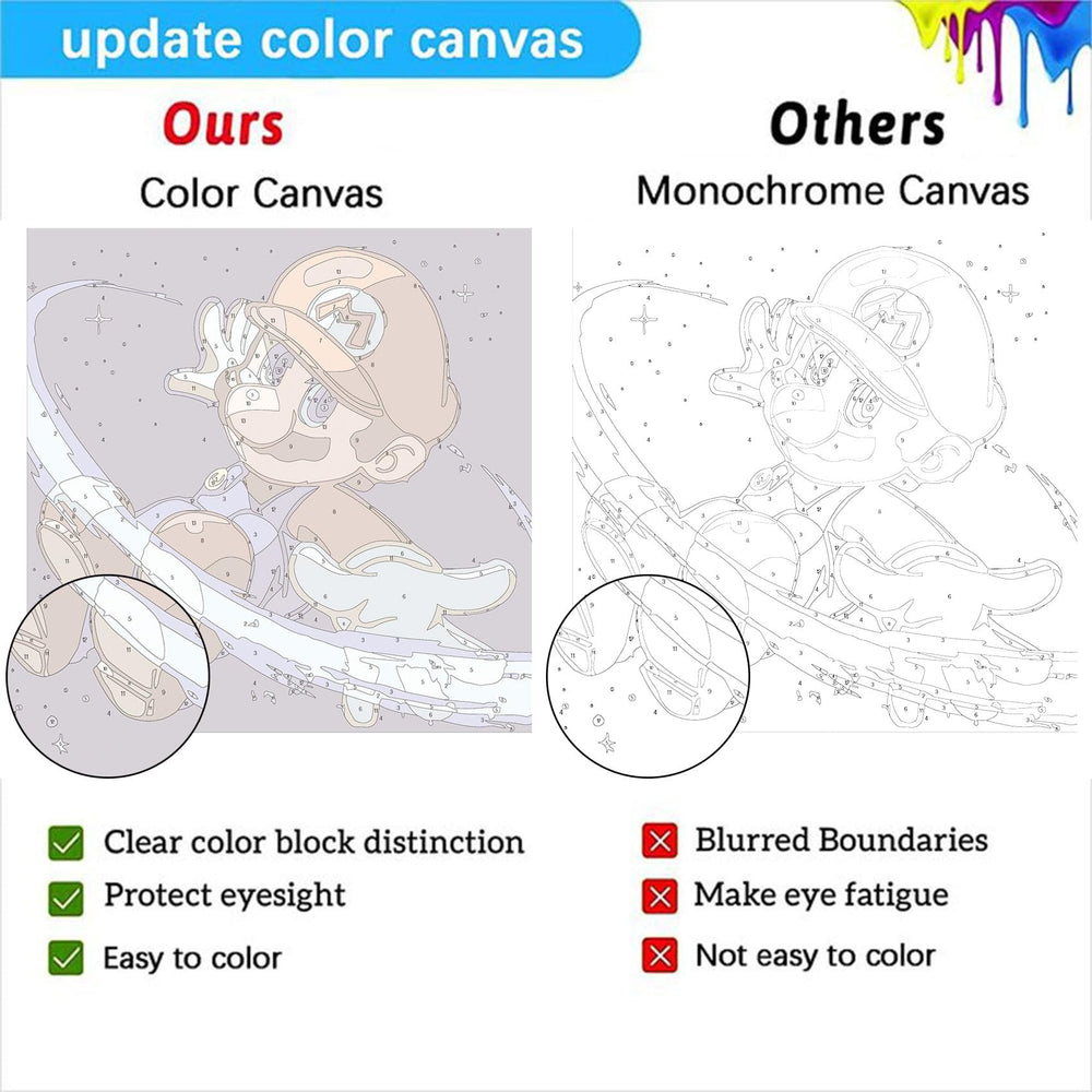 KOJEFCV linen canvas with clear numbers reduces eye strain.