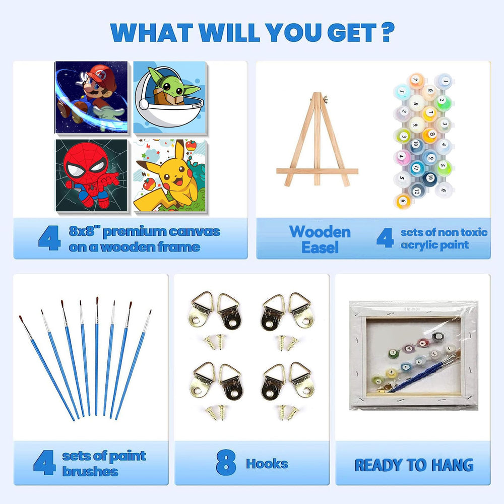 KOJEFCV wooden easel brackets and screws provide sturdy setup.