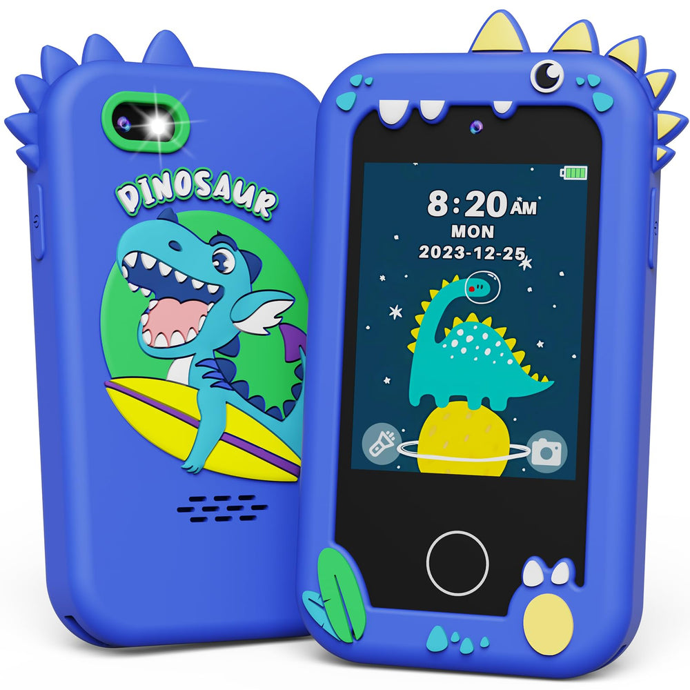 KOKODI Kids Phone front view with dinosaur design for playful daily adventures.
