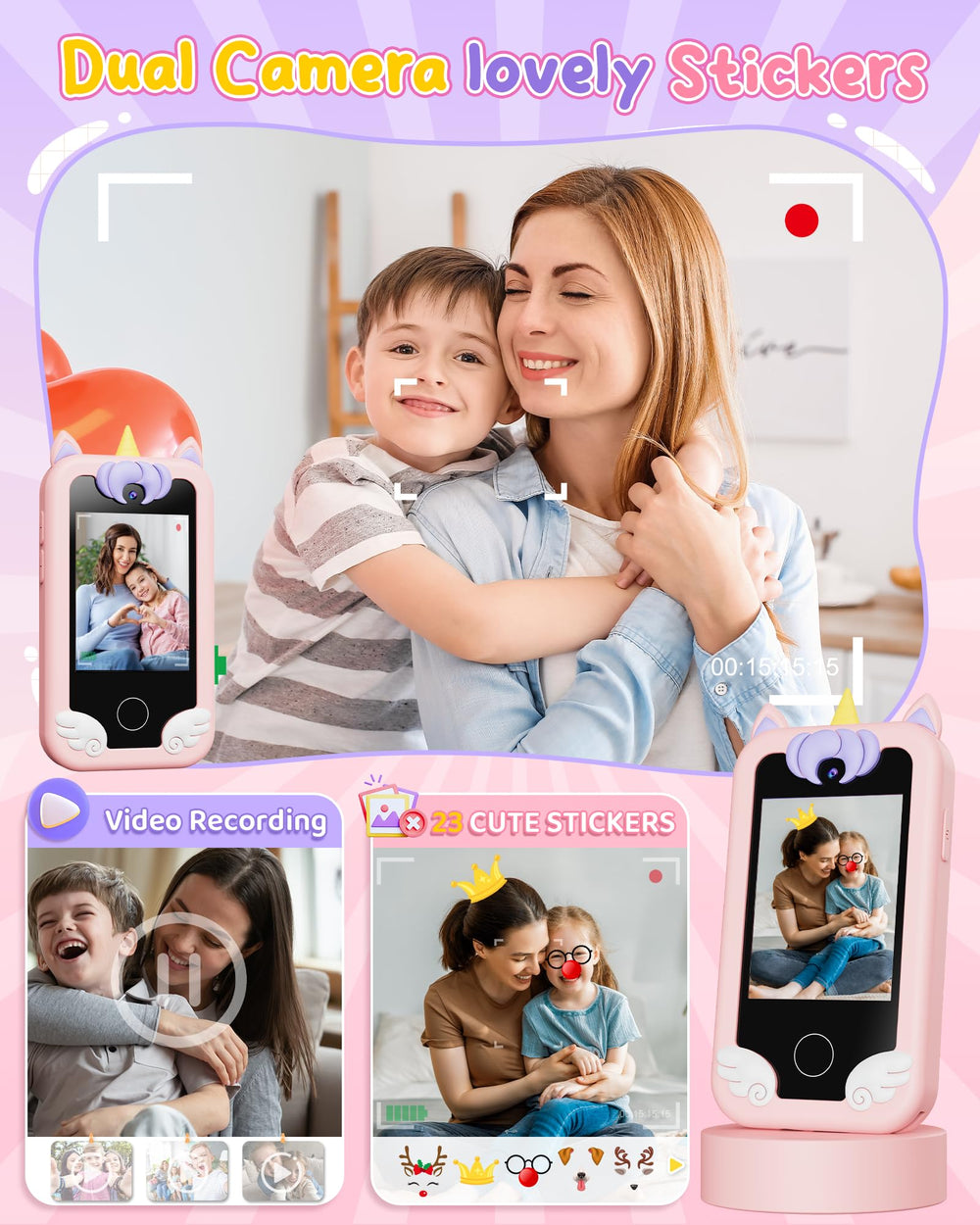 KOKODI Kids Phone preloaded educational games ready for learning fun.