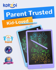 KOKODI LCD Writing Tablet purple side view showing slim, travel-friendly design