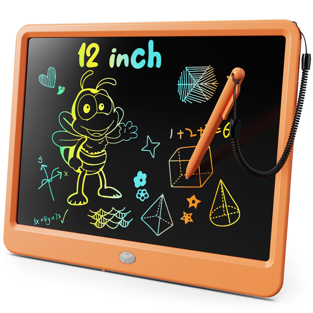 KOKODI LCD writing tablet with a 12-inch colorful screen for mess-free doodling.