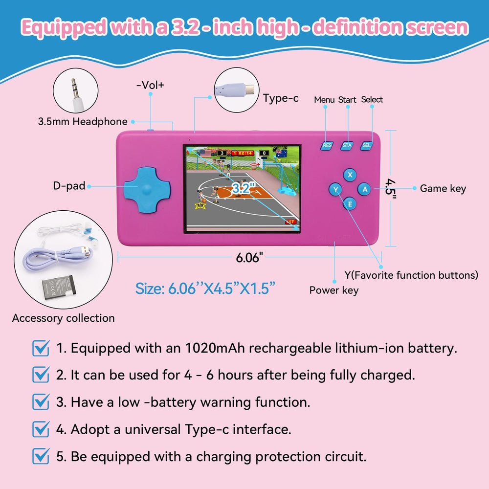 KOKOEIEI handheld console volume and brightness controls for kid-friendly use